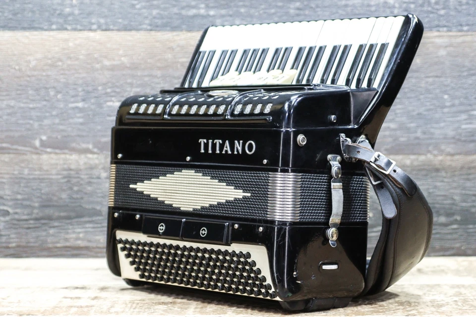 Titano Accordion 120-Bass 41-Key 5-Treble Switch Small Piano Accordion w/Case - Image 2 of 4