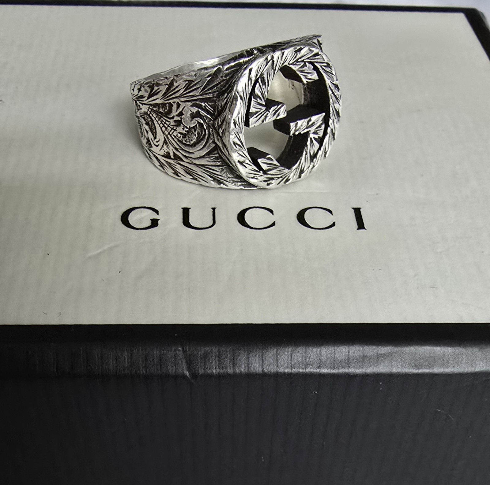 Gucci Interlocking GG Arabesque Ring 925 Sterling… - image 3
