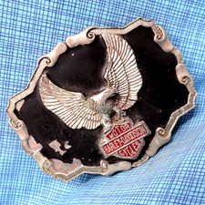 Harley Davidson Motor Cycles Eagle Belt Buckle Biker Vtg 80s InStyle BOA .TAZ857