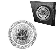 Pack-2 Bling Rhinestone Start Button Cover, Push to Start Button Cover Crystal