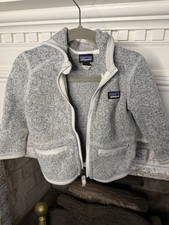 Patagonia Baby Better Sweater Hooded Fleece Jacket Gray 6-12M Full Zip Hoodie