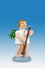 Angel Musician With Alto Oboe Without Crown Height Approx 2 3/8in New Wooden