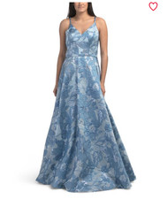 RENE BY RENE RUIZ Sleeveless Fil Coupe Gown with Belt Size:10 NWT