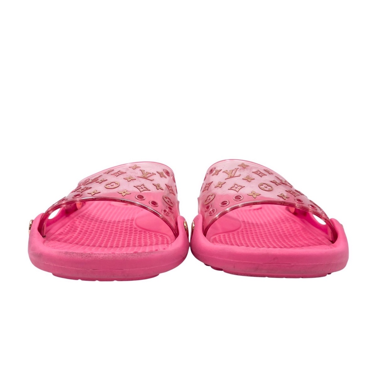 LOUIS VUITTON サンダル 37.5 LOUIS VUITTON Vintage LV Monogram Logo Slide Sandals ＃37