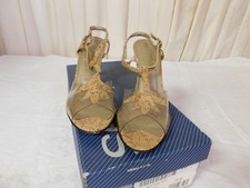 Vintage SELBY Cork Vinyl High Heel Shoes Size 7 1/2 N New in Box USA