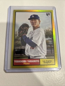 2024 Topps Archives - 1961 Topps Yellow Foilboard #61 Yoshinobu Yamamoto (RC)