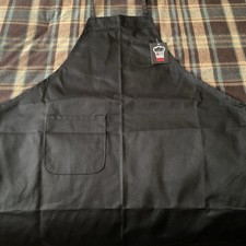  2 -Winco Signature Chef Black Bib Apron with pocket BA-PBK
