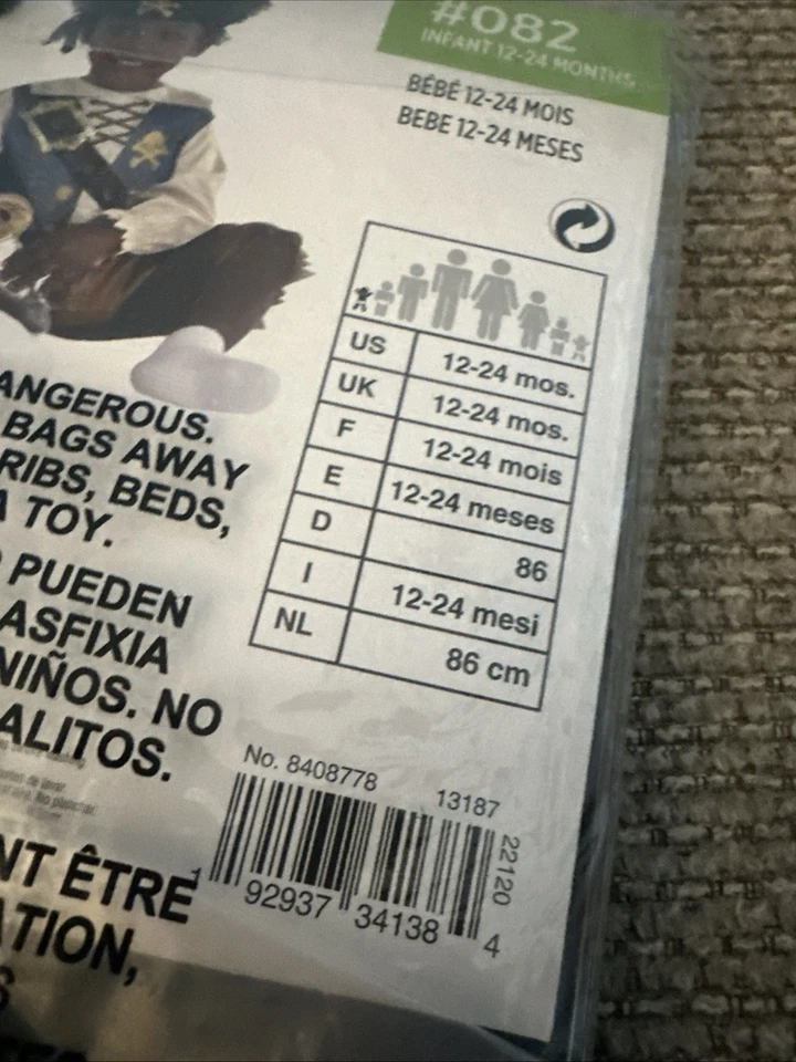 NUEVO Disfraz Naufrage Náufrage Infantil 12-24 Meses Niño Bebé Pirata T24 Foto 3 de 3