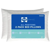 Lot Of (2) Sealy Essentials All Positions Bed Pillows Standard/Queen-Firm