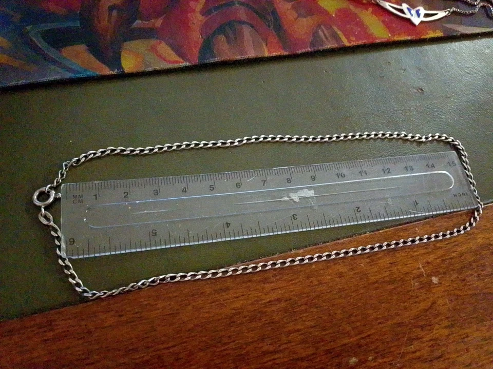 Collanina Girocollo In Argento 925 Vintage Fine Da Bambino Semplice - Immagine 4 di 4