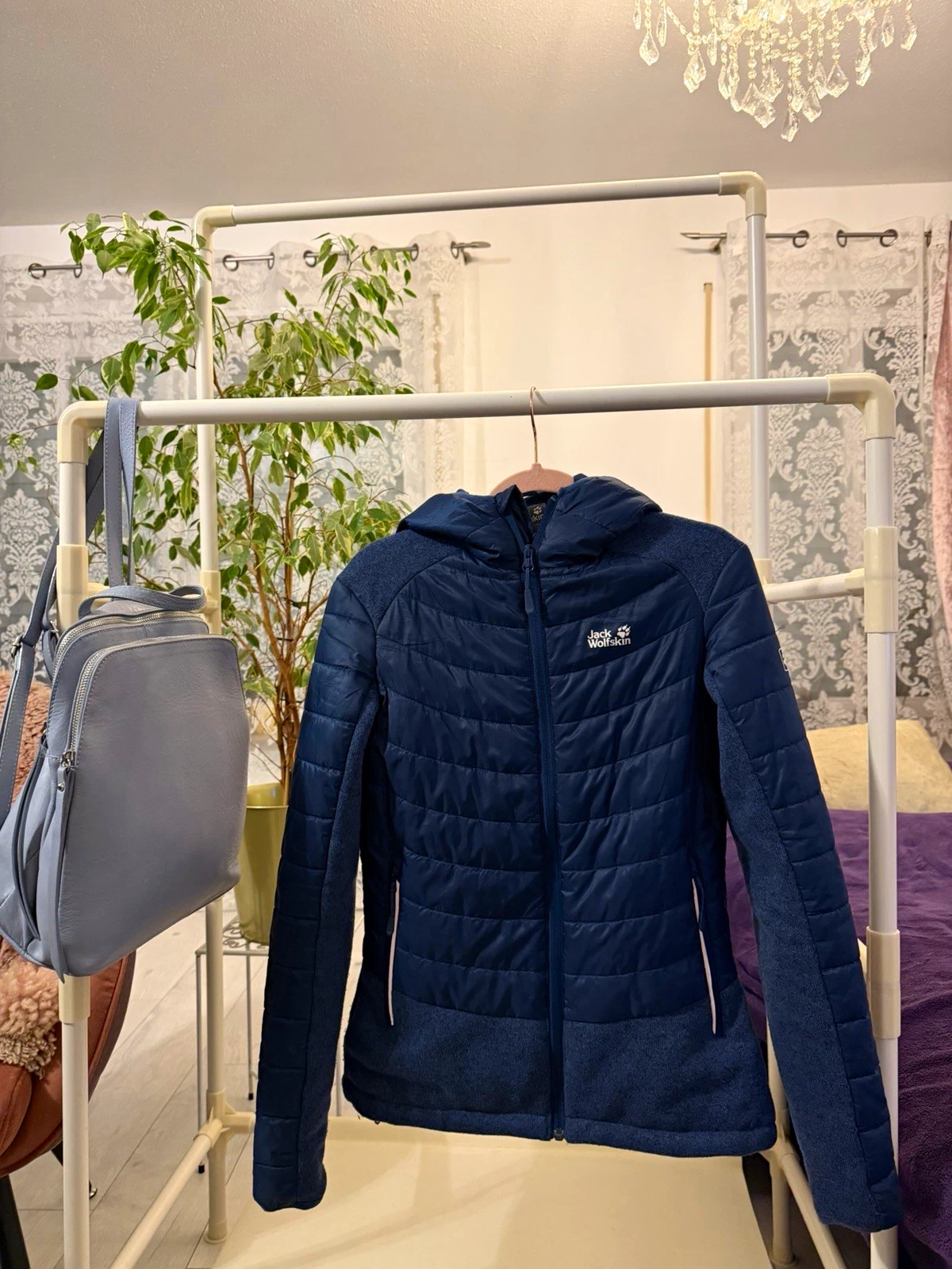 Jack Wolfskin Women's Hybrid Quilted Jacket Stormlock Blue Size XS / 34 Excellent! image 1