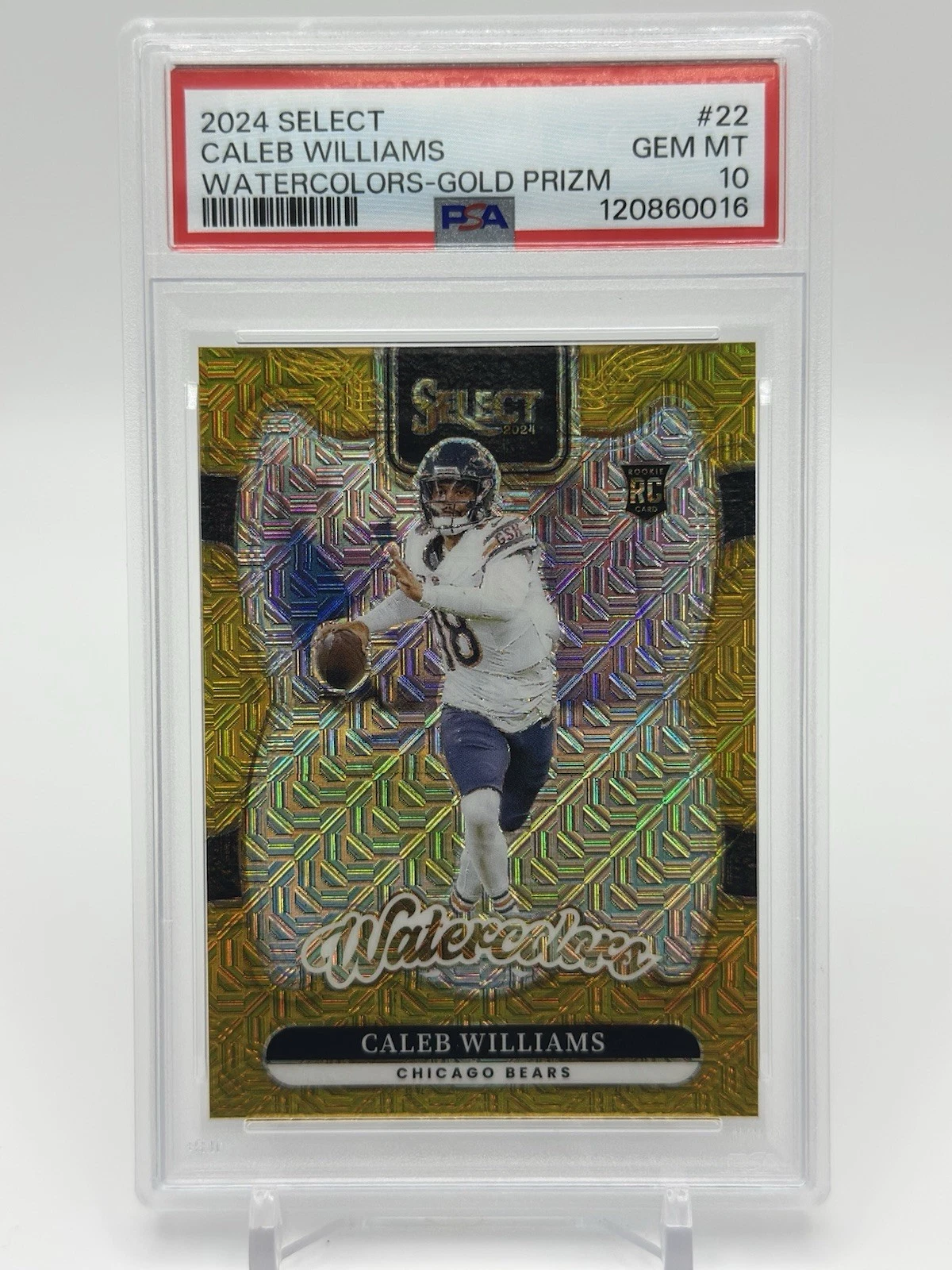 Caleb Williams Panini Select Watercolors #22 Gold Prizm
