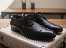 Prada Black Leather Cap Toe Oxford Dress Shoes – Men’s Size 13