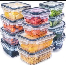 24 Pieces Food Storage Containers Set With Snap Lids