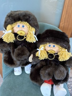 Cabbage Patch Kids 1985 Twins Fun Fur Gold Braids HM 4 