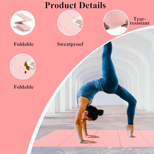 Travel Yoga Mat - 1/4" Thick Non-Slip Exercise Mat for Workouts