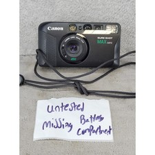 Canon Sure Shot MAX Date 35mm Film Camera 38mm 1:3.5 AiAF Black Untested Parts