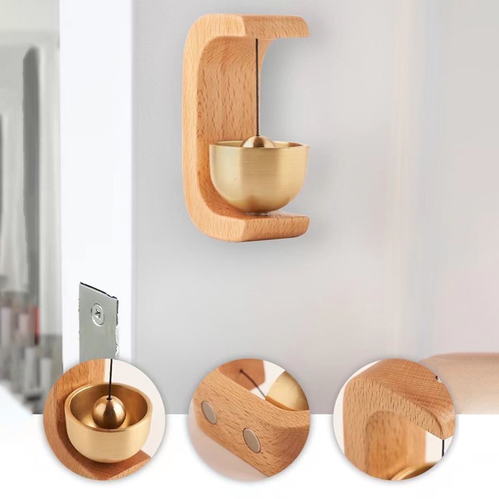 Wooden Wind Chimes Wireless Doorbell Entrance Door Bell Decorative Wind Bell 