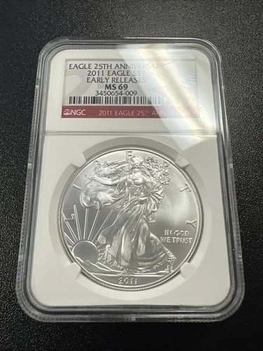2011 American Silver Eagle - PCGS MS 69 / 25th Anniv. From Mint Sealed Box - NR!