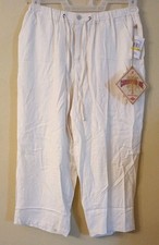 NEW Caribbean Joe Women's Sz PM Cream Silk Rayon Blend Capri Pants Stretch