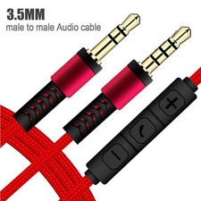 3.5mm Male to Male Mobile Phone Audio Headset with Mic Replacement Cable