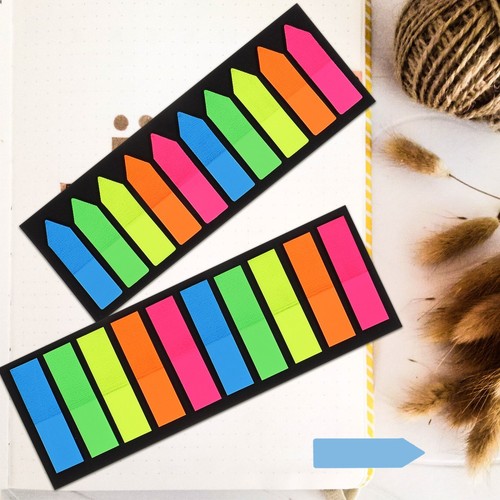 2 Sets Fluorescent Pointed Stickers Tabs for Annotating Sticky Bookmarks - 第 4/12 張圖片