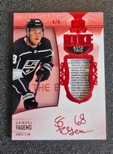 2022-23 Samuel Fagemo UD The Cup Rookie Red Auto Tag 4/4 #104 Los Angeles Kings