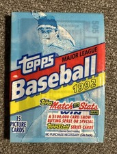 Topps 1992 Baseball Cards 15 Card Pack Unopened