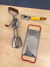Vintage 1960’s Kitchen Utensils Prestige Whisk Skyline Grater & Knife Sharpener