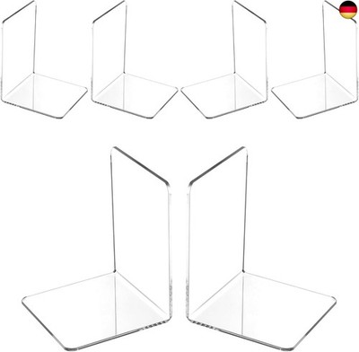 VMUTGA 6PCS Klarer Buchstützen, Buchständer aus Acryl, Buchstütze für Büro Schu