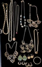 Vintage Goldtone Mixed Jewelry Lot of 14 pieces. Signed Trifari, C,Germany