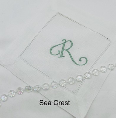 6 for $21.95 / 12 for $38.95 Personalized, Monogrammed, White, Cocktail Napkins.