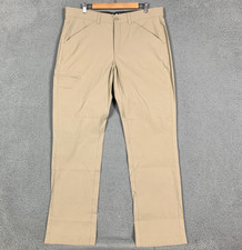 NWT Eddie Bauer Rainier Tech Pant Mens 38x34 Tan Water-Repellent Hiking Stretch