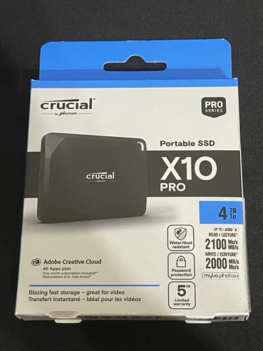 NEW Crucial X10 Pro 4TB Portable SSD – Up to 2100MB/s Read, 2000MB/s Write