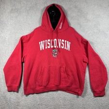 Wisconsin Badgers Hoodie Mens 2XL Red NCAA College Basketball Campus Heritage