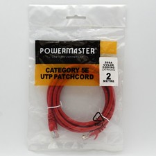 Cable de conexión Ethernet Powermaster Cat 5e UTP 2 metros 6,5 pies nuevo W2652