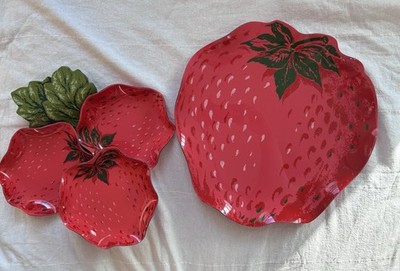Strawberry MCM Stotter Settings Melamine Vibrant Fruit Serving Platters Summer