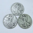 WALKING LIBERTY SILVER HALF DOLLAR LOT OF 3, 90% SILVER #7551