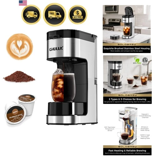 Coffee Maker Single Serve K Cup Grounds 3 Brew Sizes Strong Over Ice