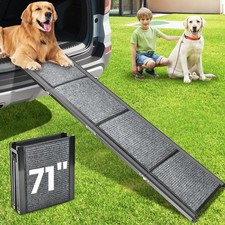 Dog Ramp for Car, 71''x 17.3'' Extra Long Dog Ramp for Truck with Non-Slip Ru...