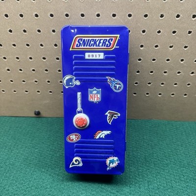 Snickers NFL Locker Tin Blue Metal Storage Box Candy Promo Football Teams