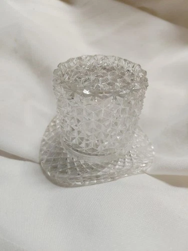 Vintage Glass Hat Small Collectible Glass Hat 3 1/2 Inch Clear