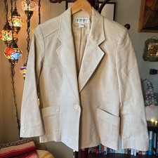 Vintage Ultrasuede Cream Women's Blazer Size 10