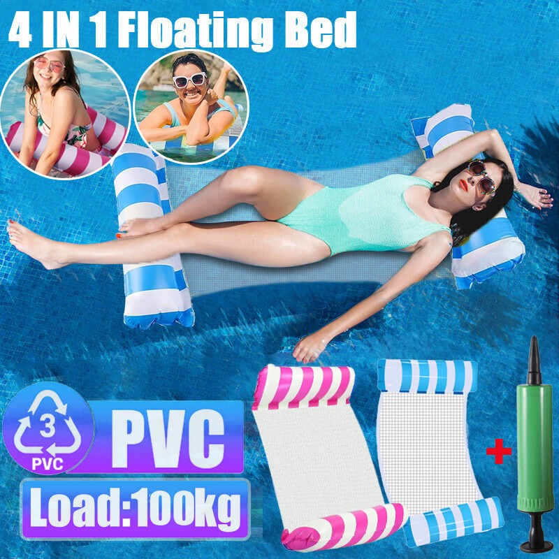 Hamaca de agua inflable 2 piezas piscina cama de piscina piscina colchón de aire sillón de salón