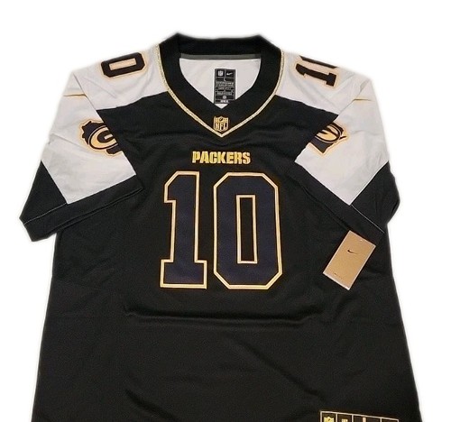 NWT Green Bay Packers NFL Jersey Love #10 SZ 2XL BLACK White Gold
