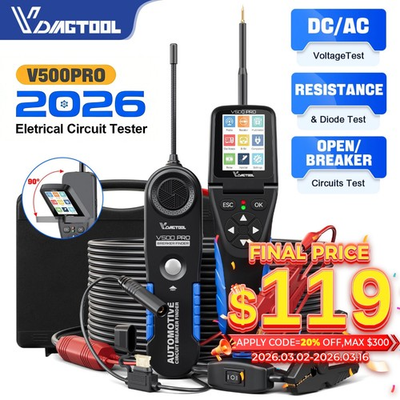 #ad 2026 VDIAGTOOL V500Pro Power Circuit Probe Breaker Tester Finder Tool Multimeter $149.00