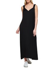 Dkny Ruched Strap Maxi Dress Women's Black S