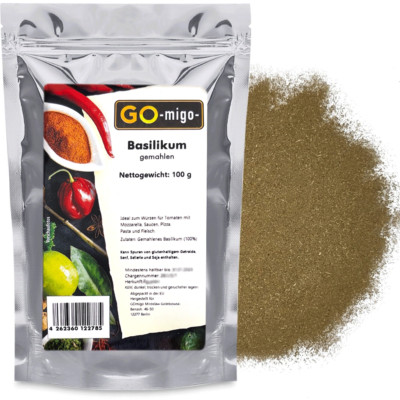 Gemahlenes Basilikum 100g - GOmigo