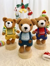 Handmade Crochet Teddy Bear Amigurumi Gift for Christmas Thanksgiving Family