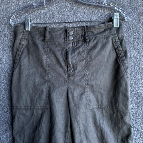 Peruvian Connection Women's Size U.S 6 Brown Linen Blend Slim Straight Leg Pants - Picture 3 of 11